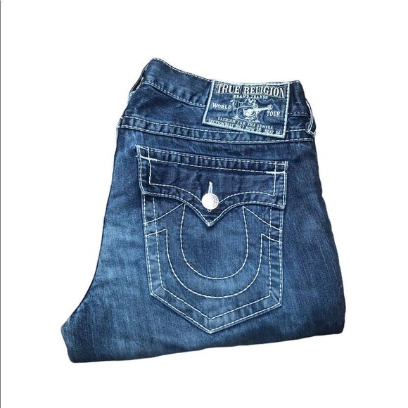 Vintage True Religion Jeans Size 38 BILLY BIG T Blue - Picture 3 of 14